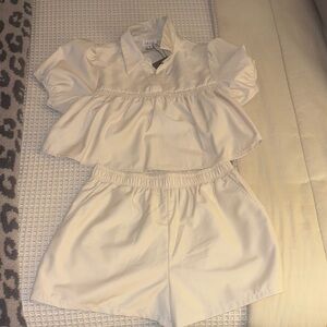 NWT - Le Lis Cream Two piece set off white